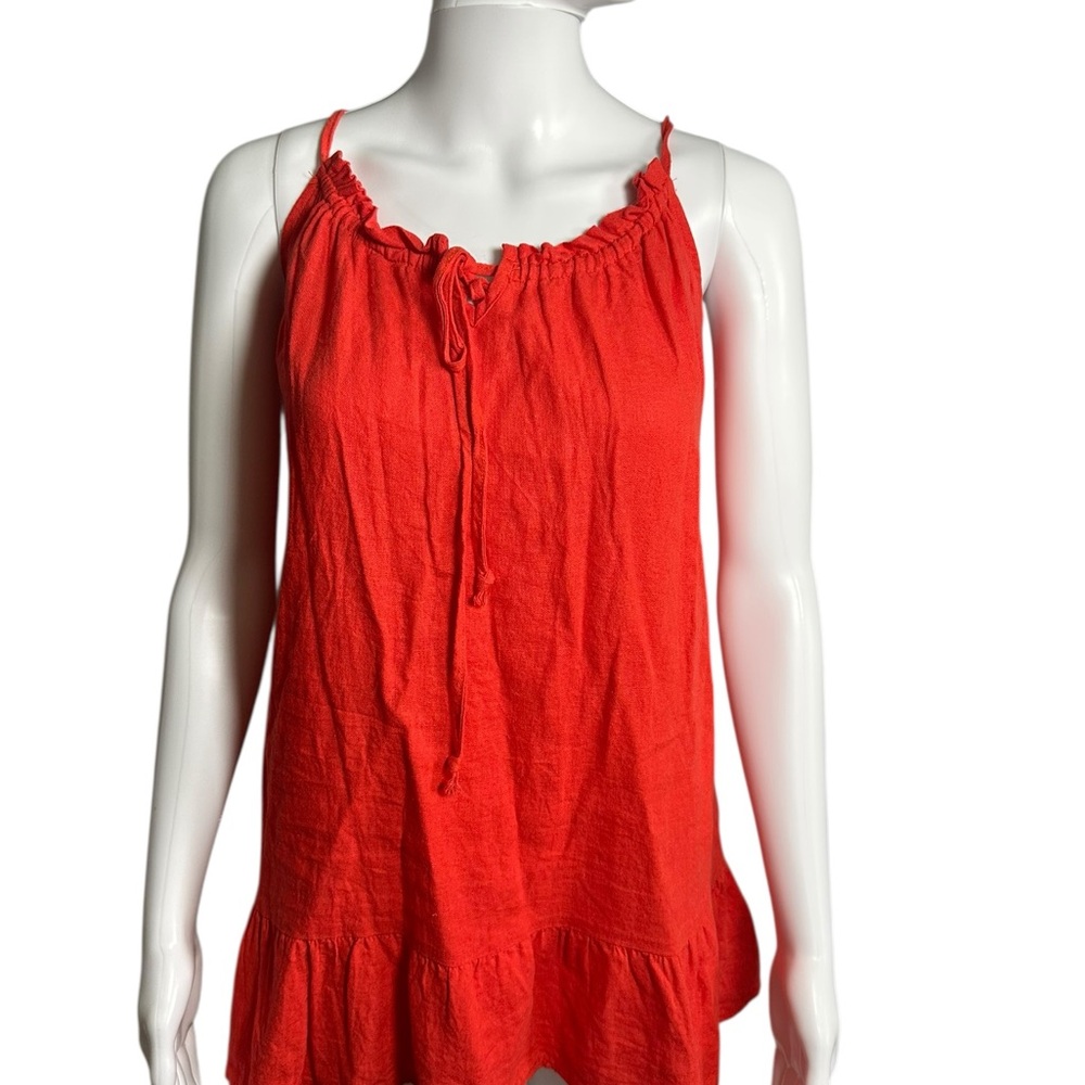 Urban Renewal Red Linen Sleeveless Top Tank XS